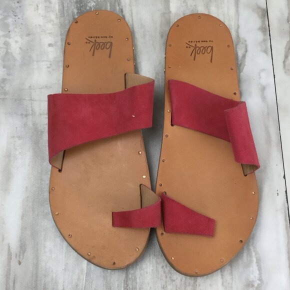 Beek Finch Leather Pink Toe Ring Sandal 9 - Picture 2 of 12